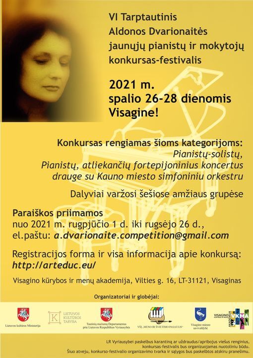 VI TARPTAUTINIO ALDONOS DVARIONAITĖS JAUNŲJŲ PIANISTŲ IR MOKYTOJŲ KONKURSAS – FESTIVALIS