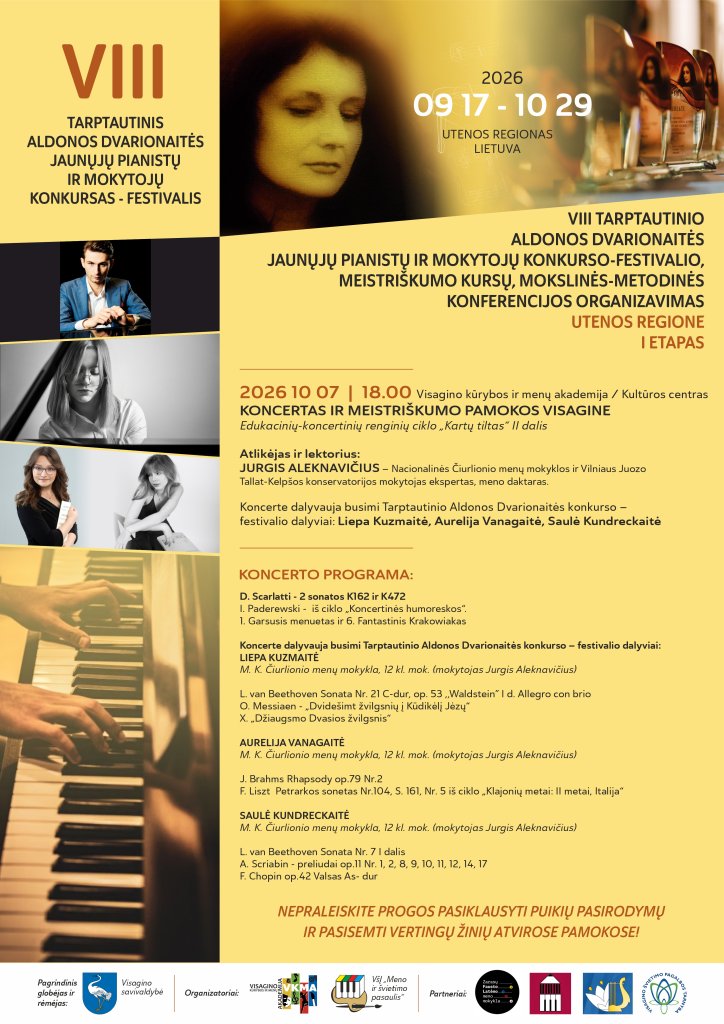 Dvigubas įvykis muzikos pedagogams Visagine: meistriškumo pamokos ir koncertas!